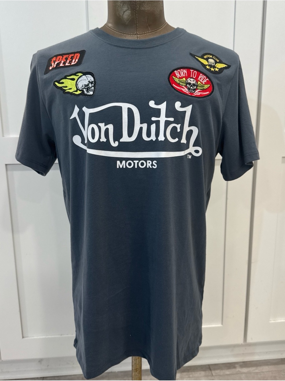 NWT Von Dutch Men's Motors Graphic Tee - Charcoal Men’s M